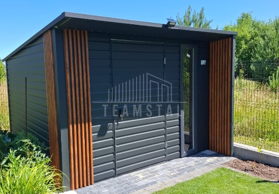 Ogłoszenie - Schowek - domek ogrodowy 3x3 - drzwi - okno - dekor z lameli - dach spad w tył TS1100. Zdjęcie 4