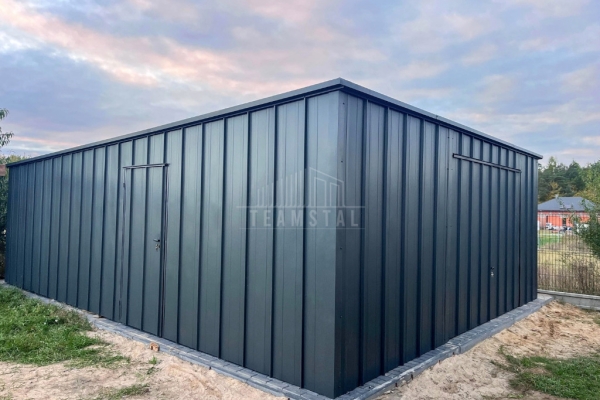 Ogłoszenie - Garaż blaszany 6x8 - brama uchylna - drzwi - blacha na rąbek - dach spad w tył TS1093. Zdjęcie 3