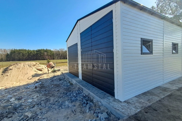 Ogłoszenie - Hala 7,5x6m - biały - brama uchylna - brama dwuskrzydłowa - 4x okno - drzwi - rynny TS1098. Zdjęcie 9