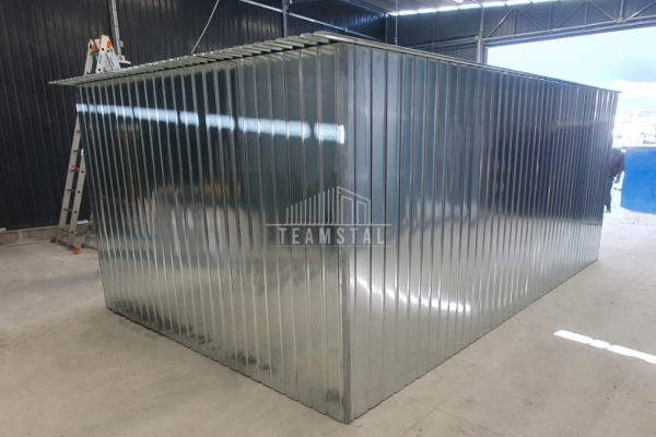 Ogłoszenie - Garaż blaszany 3x5m - brama dwuskrzydłowa - ocynk - dach spad w tył TS1096. Zdjęcie 2