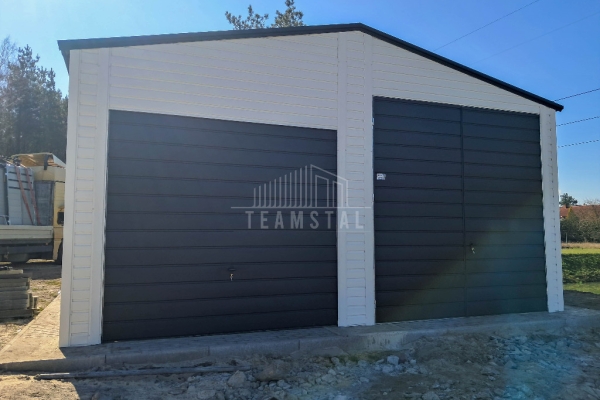 Ogłoszenie - Hala 7,5x6m - biały - brama uchylna - brama dwuskrzydłowa - 4x okno - drzwi - rynny TS1098. Zdjęcie 4