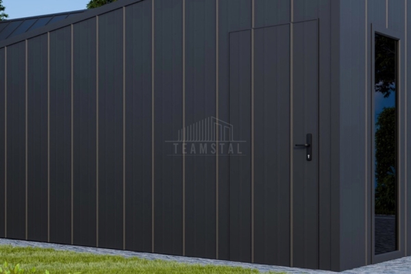 Ogłoszenie - Garaż blaszany 6x6 - brama uchylna - okno - drzwi - blacha na rąbek - dach spad w tył TS1091. Zdjęcie 3