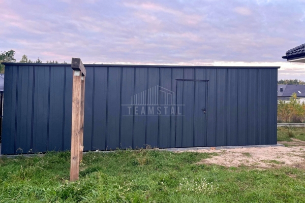 Ogłoszenie - Garaż blaszany 6x8 - brama uchylna - drzwi - blacha na rąbek - dach spad w tył TS1093. Zdjęcie 4