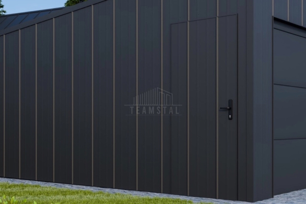 Ogłoszenie - Garaż blaszany 6x6m - brama segmentowa - drzwi - blacha na rąbek - dach spad w tył TS1092. Zdjęcie 3