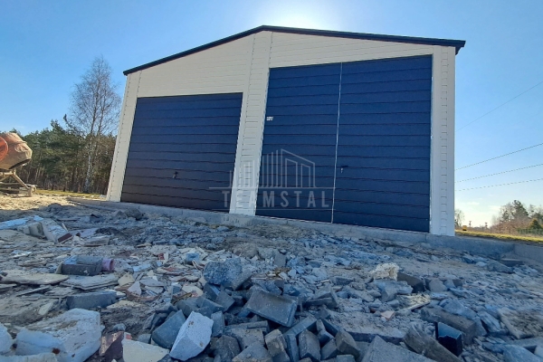 Ogłoszenie - Hala 7,5x6m - biały - brama uchylna - brama dwuskrzydłowa - 4x okno - drzwi - rynny TS1098. Zdjęcie 5