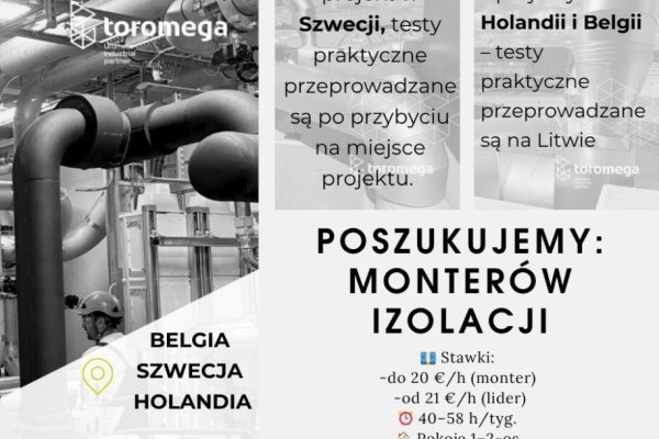 Ogłoszenie - Monter izolacji przemysłowej. Zdjęcie 1
