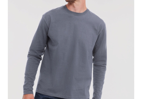 Ogłoszenie - T-shirt koszulka Authentic long sleeve z długim rękawem szara RUSSELL. Zdjęcie 1