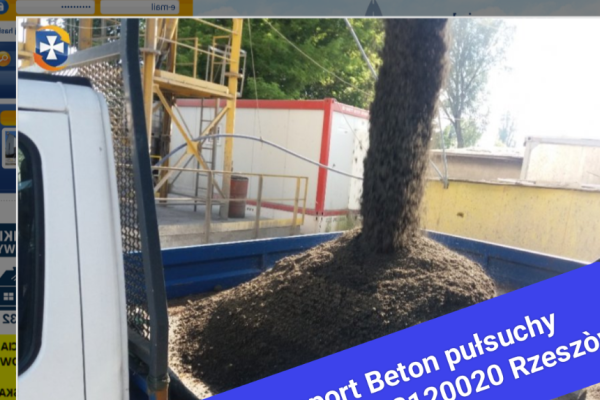 Ogłoszenie - Rzeszów Betoniarnia Beton pułsuchy towarowy B20 B25 Transport tel 692120020. Zdjęcie 1