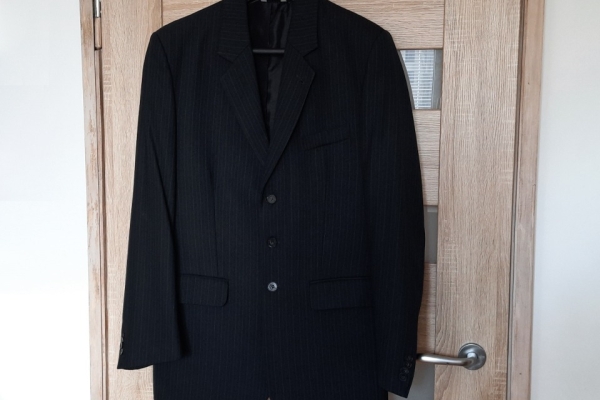 Ogłoszenie - męska MARYNARKA grafitowo-czarna, wełna, na 182 cm, stan jak nowy !. Zdjęcie 6