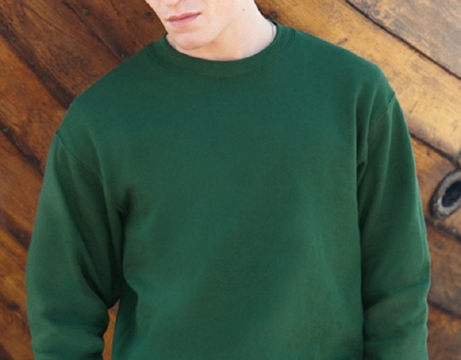 Ogłoszenie - Bawełniana Bluza set-in Classic bez kaptura zielona Fruit of the Loom. Zdjęcie 1