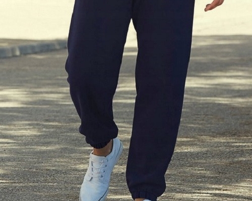 Ogłoszenie - Męskie Spodnie dresowe ze ściągaczami granatowe FRUIT of the LOOM. Zdjęcie 1