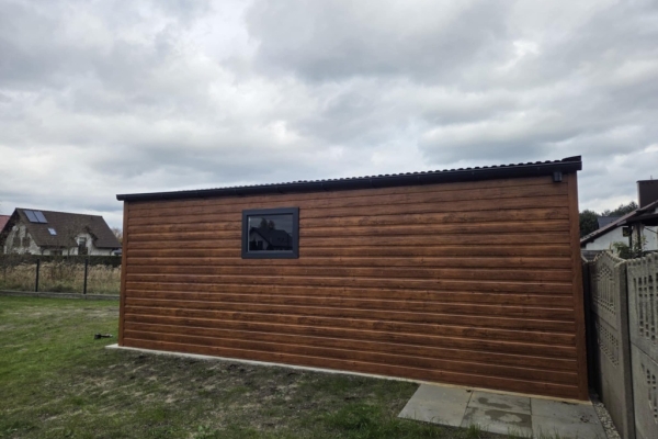 Ogłoszenie - Garaż Blaszany Premium 5.5x6m spad na prawo złoty dąb + ciemny grafit MAT. Zdjęcie 3