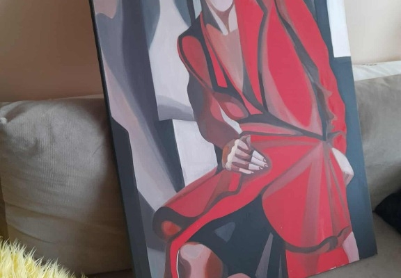 Ogłoszenie - Sprzedam obraz malowany ręcznie -Tamara Łempicka 100 na 70 cm. Zdjęcie 6