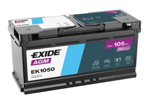 Ogłoszenie - Akumulator Exide Start Stop AGM 105Ah 950A EK1050 PRAWY PLUS. Zdjęcie 1