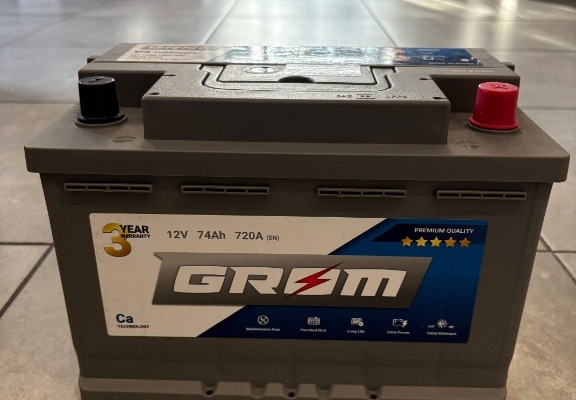 Ogłoszenie - Akumulator 74Ah 720A Grom Premium Prawy Plus. Zdjęcie 1