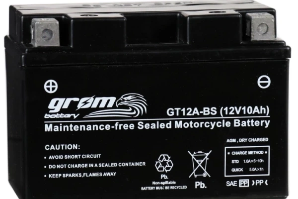 Ogłoszenie - Akumulator motocyklowy 10Ah 180A GROM GT12A-BS YT12A-BS L+. Zdjęcie 1