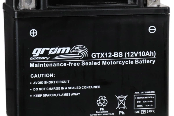 Ogłoszenie - Akumulator motocyklowy 10Ah 180A GROM GTX12-BS YTX12-BS L+. Zdjęcie 1