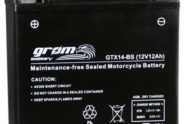 Ogłoszenie - Akumulator motocyklowy 12Ah 200A GROM GTX14-BS YTX14-BS L+. Zdjęcie 1