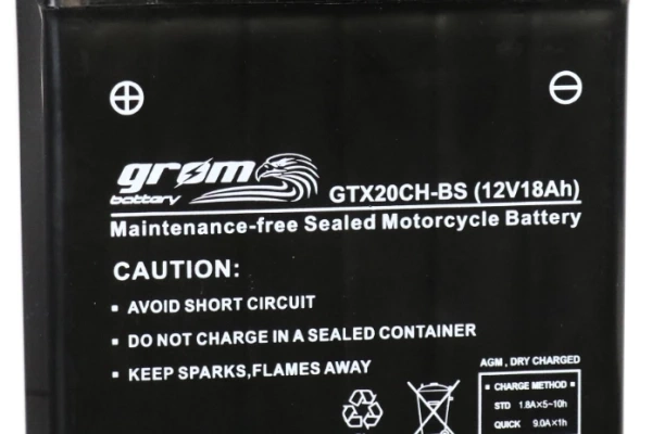 Ogłoszenie - Akumulator motocyklowy 18Ah 270A GROM GTX20CH-BS YTX20CH-BS L+. Zdjęcie 1