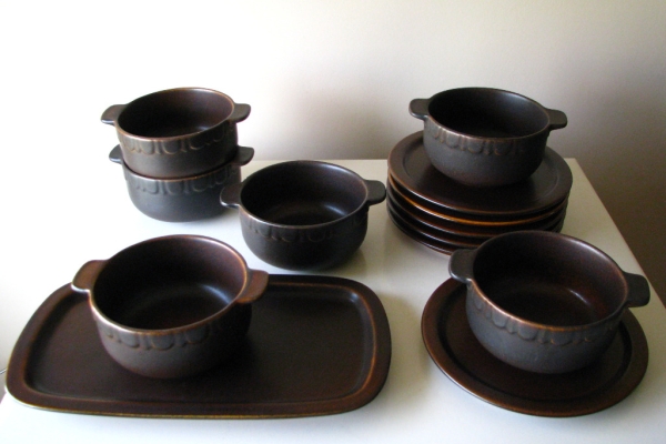 Ogłoszenie - Kamionkowe miseczki z uszkami talerzyki i patera – tacka, na 6 osób. Zdjęcie 10