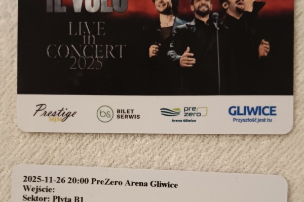 Ogłoszenie - Sprzedam bilety na koncert Il Volo. Zdjęcie 1