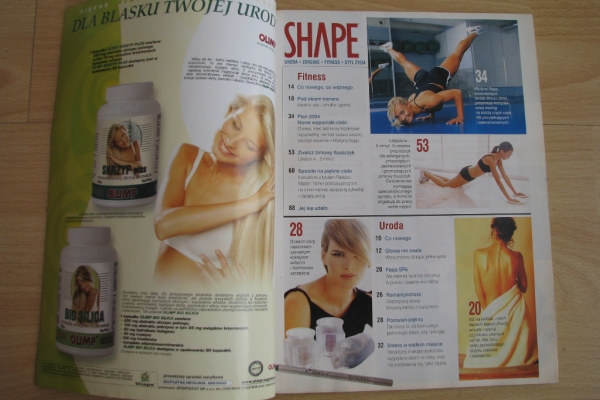 Ogłoszenie - Shape, nr 1-3, 2004 rok - magazyn - uroda, zdrowie, fitness, styl życia. Zdjęcie 4