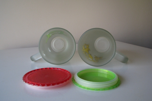 Ogłoszenie - Zakochane szklanki, kubki ze szronionego szkła z pokrywką - Meksyk. Zdjęcie 6