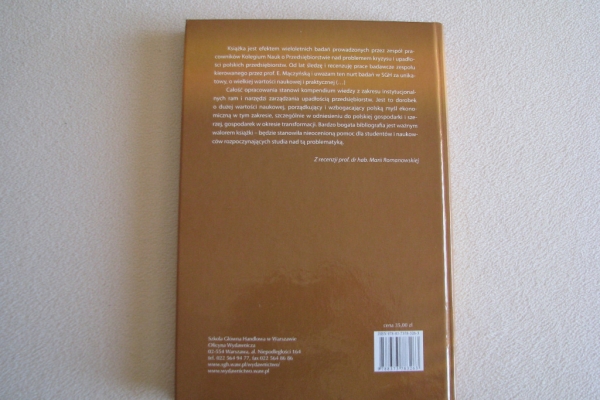 Ogłoszenie - Bankructwa przedsiębiorstw – wybrane aspekty instytucjonalne Mączyńska Elżbieta. Zdjęcie 2