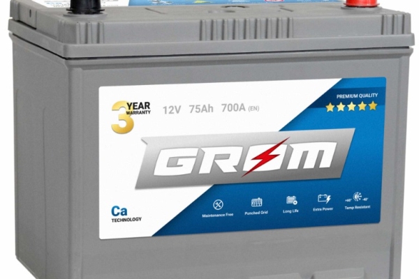 Ogłoszenie - Akumulator 75Ah 700A GROM PREMIUM Japan Prawy Plus. Zdjęcie 1