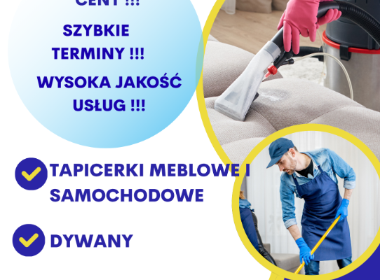 Ogłoszenie - PRANIE TAPICEREK MEBLOWYCH I SAMOCHODOWYCH. Zdjęcie 1