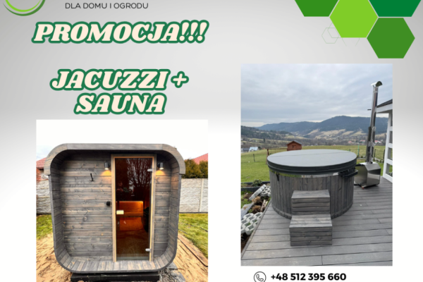 Ogłoszenie - SAUNA OGRODOWA 200cm piec elektryczny + Balia Ogrodowa JACUZZI. Zdjęcie 1