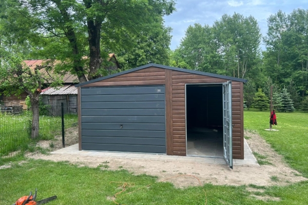 Ogłoszenie - Garaż Blaszany dwuspadowy 5×7 Ciemny Orzech PREMIUM. Zdjęcie 2