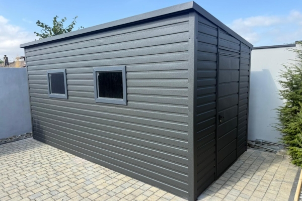 Ogłoszenie - Domek ogrodowy narzędziowy 2.5×5 spad na prawo ciemny Grafit MAT. Zdjęcie 1