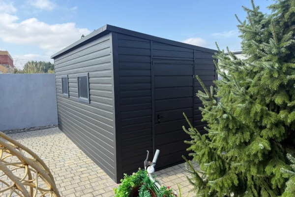 Ogłoszenie - Domek ogrodowy narzędziowy 2.5×5 spad na prawo ciemny Grafit MAT. Zdjęcie 3