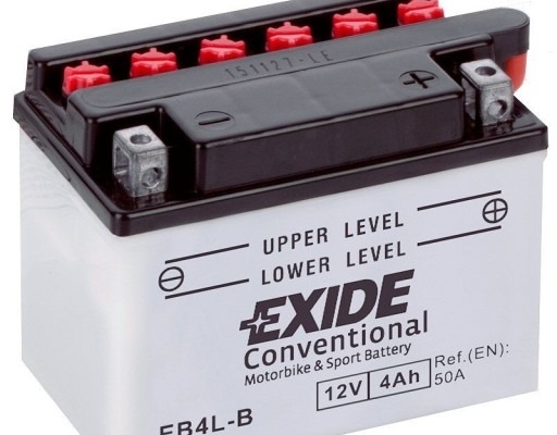 Ogłoszenie - Akumulator 4Ah 50A Motocyklowy EXIDE EB4L-B - OPOLE. Zdjęcie 1