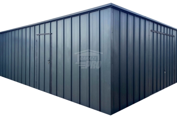 Ogłoszenie - Garaż blaszany 6x8 - brama uchylna - drzwi - blacha na rąbek - dach spad w tył GP646. Zdjęcie 1