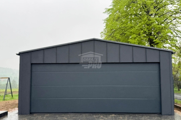 Ogłoszenie - Garaż blaszany Premium 6x5,8 - Brama segmntowa - drzwi - 2x okno - rynny Blacha na Rąbek - dach dwuspadowy GP648. Zdjęcie 2