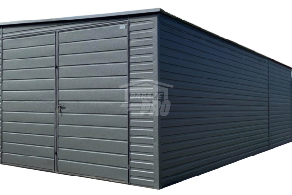 Ogłoszenie - Garaż blaszany 3x9m - brama dwuskrzydłowa - antracyt - dach spad w bok GP649. Zdjęcie 1