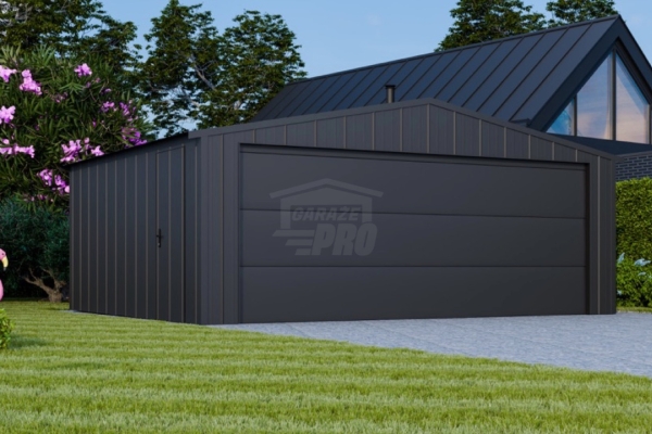 Ogłoszenie - Garaż blaszany 5x4 - brama segmentowa - drzwi - blacha na rąbek - dach dwuspadowy GP639. Zdjęcie 4