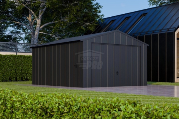 Ogłoszenie - Garaż blaszany 4x5m - brama uchylna - drzwi - blacha na rąbek - dach dwuspadowy GP636. Zdjęcie 6