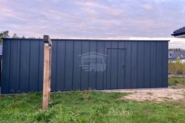 Ogłoszenie - Garaż blaszany 6x8 - brama uchylna - drzwi - blacha na rąbek - dach spad w tył GP646. Zdjęcie 4