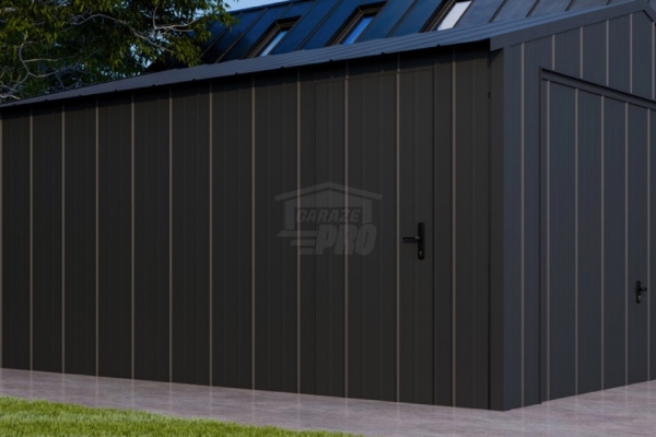 Ogłoszenie - Garaż blaszany 4x5m - brama uchylna - drzwi - blacha na rąbek - dach dwuspadowy GP636. Zdjęcie 3