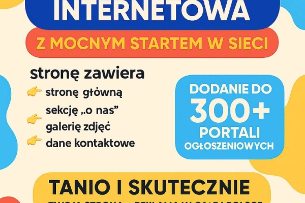 Ogłoszenie - Tania strona internetowa z mocnym startem w sieci. Zdjęcie 1