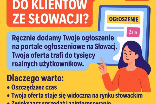 Ogłoszenie - dodawanie ogłoszeń Słowacja. Zdjęcie 1