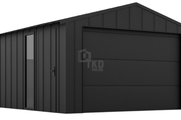 Ogłoszenie - Garaż blaszany 4x6 - brama segmentowa - okno - drzwi - dach dwuspadowy - blacha na rąbek TKD374. Zdjęcie 1