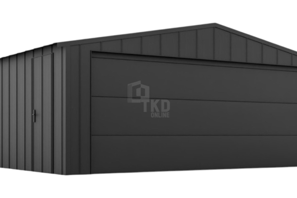 Ogłoszenie - Garaż blaszany 5x6 - brama segmentowa - drzwi - blacha na rąbek - dach dwuspadowy TKD377. Zdjęcie 1