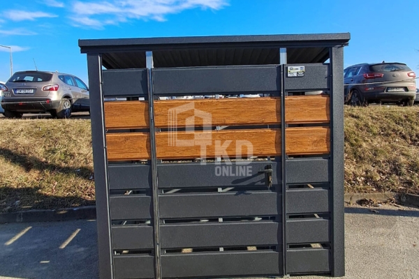 Ogłoszenie - Wiata śmietnikowa 1,5x0,7m Antracyt + jasny orzech - spad w tył TKD394. Zdjęcie 2