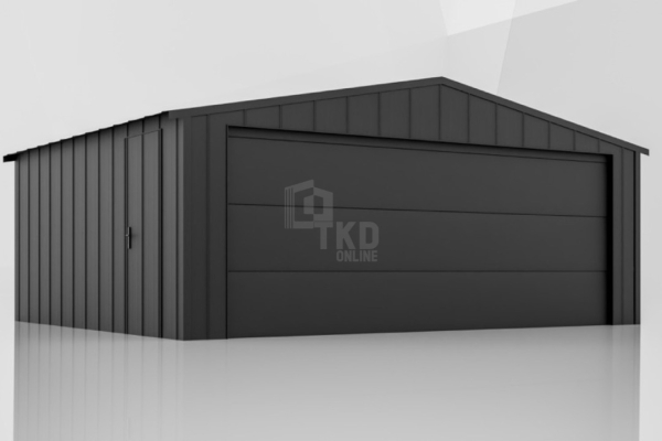 Ogłoszenie - Garaż blaszany 5x6 - brama segmentowa - drzwi - blacha na rąbek - dach dwuspadowy TKD377. Zdjęcie 2