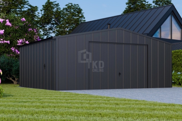 Ogłoszenie - Garaż blaszany 6x6 - brama uchylna - drzwi - blacha na rąbek - dach dwuspadowy TKD380. Zdjęcie 5