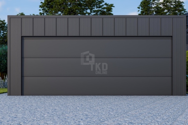 Ogłoszenie - Garaż blaszany 6x6m - brama segmentowa - drzwi - blacha na rąbek - dach spad w tył  TKD382. Zdjęcie 4